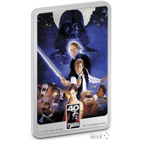 2023 Star Wars Return of the Jedi 40th Anniversary 1oz Silver Proof Coloured NZ Mint Presentation Case & COA image