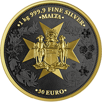 2025 Golden Eagle Malta 1kg Silver Bullion 30Euro Germania Mint Presentation Case and COA, obverse