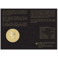 2026 Australian Citizenship AlBr Uncirculated $1 Perth Mint Coin in Card, front