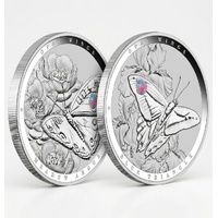 2026 Opal Wings Butterfly Bundle 2 x 1oz Silver with Opal Inserts, obverse