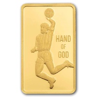 2026 Diego Maradona 1g Gold Bar PAMP Assay Card, obverse