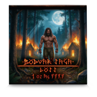 2026 Bodvar Saga Loss Vengeful 1oz Silver Antiqued Coloured Bullion 5 Mark Germania Mint Capsule & Coin Box & COA, obverse