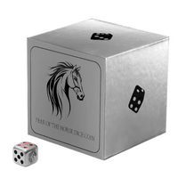 2026 Dice Lunar Year Horse 1oz Silver Antiqued Fiji $1 Fijian Presentation Box & COA, obverse