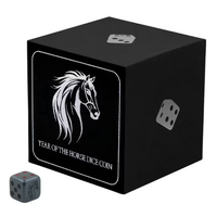 2026 Dice Lunar Year Horse 1oz Silver Black Antiqued Fiji $1 Fijian Presentation Box & COA, obverse