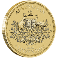 2026 Australian Citizenship AlBr Uncirculated $1 Perth Mint Coin in Card, obverse