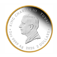 2026 House of Bridgerton 2oz Silver Proof Gilded $2 Perth Mint Presentation Case & COA, obverse