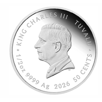 2026 Bridgerton Queen Charlotte 1/2oz Silver Proof 50 Cent Perth Mint Presentation Case & COA, obverse