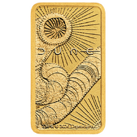 2026 Dune 1g Gold Minted Bar Perth Mint Coin in Card, obverse