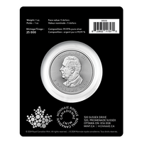 2025 Treasured Maple Leaf Polar Bears Polar Bears Privy Mark 1oz Silver Bullion 5 Royal Canadian Mint Coin in Card, obverse