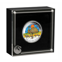 2026 Australian Emu 1oz Silver Coloured Perth Mint Presentation Case & COA, obverse