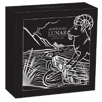 2027 Australian Lunar Series III Year of the Goat 1oz Silver Proof $1 Perth Mint Presentation Case & COA, obverse