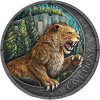 Germania Mint Kit - 2026 Megafauna Cave Lion 1oz Silver with UV Torch, obverse