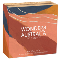 2026 Wonders of Australia The Outback 5oz Silver Proof Double Gilded $8 Perth Mint Presentation Case & COA, obverse