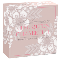 2026 H.M. Queen Elizabeth II 100th Anniversary 2oz Gold Proof High Relief Perth Mint Presentation case and COA, obverse