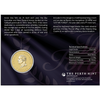 2026 ANZAC Day: Lest We Forget - Slouch Hat Uncirculated $1 Albr Perth Mint Coin in Card, obverse