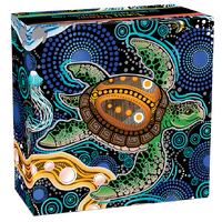 2026 Turtle Yaunati 2oz Silver Antiqued Coloured $2 Perth Mint Presentation Case & COA, obverse