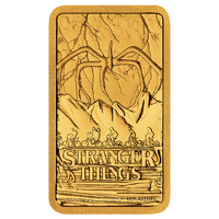 2026 Stranger Things 1g Gold Minted Bar Perth Mint, front