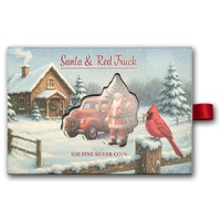 2026 Santa and Red Truck Christmas 1oz Silver Coloured $2 PAMP Ornament Hanger Capsule, obverse