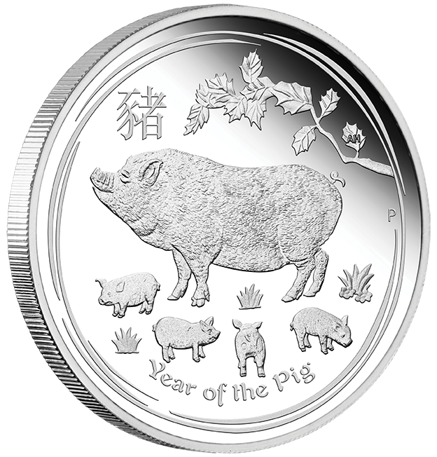 2019 Australian Lunar Series II: Year of the Pig 1 oz Silver Proof