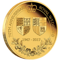 2017 70th Anniversary of the Royal Wedding 2 oz Gold Proof Perth Mint image