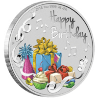 2018 Happy Birthday 1 oz Silver Perth Mint image