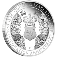 2018 65th Anniversary of the Coronation of H.M. Queen Elizabeth II 1 oz Silver Proof Perth Mint image