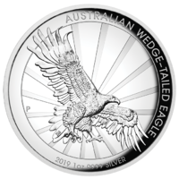 2019 Australian Wedge-Tailed Eagle 1 oz Silver High Relief Perth Mint Presentation Case & COA image