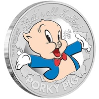 2019 Looney Tunes: Porky Pig 1 oz Silver Proof Perth Mint image