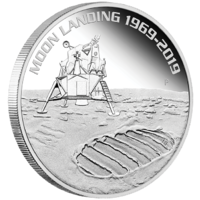 2019 50th Anniversary of the Moon Landing 1oz Silver Proof Perth Mint Presentation Case & COA image
