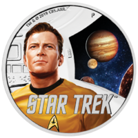 2019 Star Trek The Original Series - Kirk & Jupiter 1oz Silver Coloured Perth Mint Presentation Case & COA image