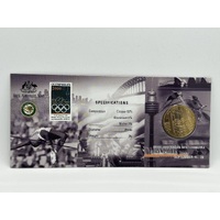 2000 Canberra Olymphilex "C" Mintmark Uncirculated RAMint Coin in Card image