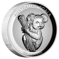 2020 Australian Koala 1 oz Silver Incused High Relief Perth Mint Presentation Case & COA image
