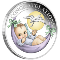 2020 Newborn Baby 1/2 oz Silver Proof Perth Mint Coin in Gift Card image