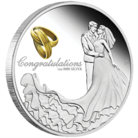2020 Wedding 1 oz Silver Proof Perth Mint Presentation Case & COA image