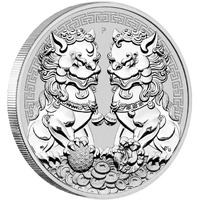 2020 Double Pixiu 1 oz Silver Bullion Perth Mint Coin in Capsule image