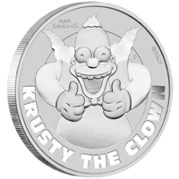 2020 The Simpsons Krusty the Clown 1 oz Silver Proof Perth Mint Coin in Card image