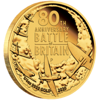 2020 80th Anniversary Battle of Britain 1/4 oz Gold Proof Perth Mint Presentation Case & COA image
