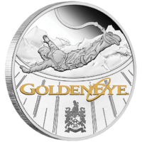 2020 James Bond 007 GoldenEye 1oz Silver Coloured Proof Perth Mint Presentation Case & COA