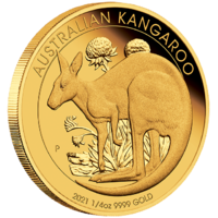 2021 Australian Kangaroo 1/4 oz Gold Proof Perth Mint Presentation Case & COA image
