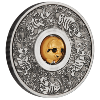 2021 Year of the Ox Rotating Charm 1 oz Silver Antiqued Perth Mint Presentation Case & COA