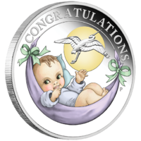 2021 Newborn Baby 1/2 oz Silver Proof Perth Mint Coin in Gift Card