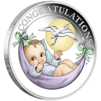 2021 Newborn Baby 1/2 oz Silver Proof Perth Mint Coin in Gift Card image