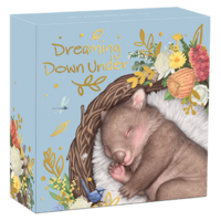 2021 Dreaming Down Under Wombat 1/2oz Silver Proof Coloured Perth Mint Presentation Case & COA image