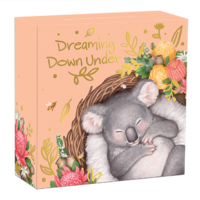 2021 Dreaming Down Under Koala 1/2 oz Silver Coloured Proof Perth Mint Presentation Case & COA image