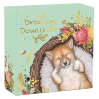 2021 Dreaming Down Under Dingo 1/2 oz Silver Coloured Proof Perth Mint Presentation Case & COA