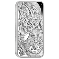 2021 Dragon 1oz Silver Rectangular Proof Perth Mint Presentation Case & COA