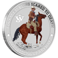 2021 John Wayne 1 oz Silver Coloured Perth Mint Coin in Card