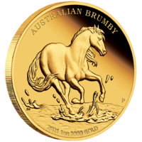 2021 Australian Brumby 1 oz 99.99 Gold Proof Perth Mint Presentation Case & COA image