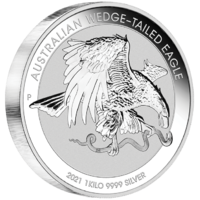 2021 Australian Wedge-Tailed Eagle 1 Kilo Silver Incused Perth Mint Presentation Case & COA image