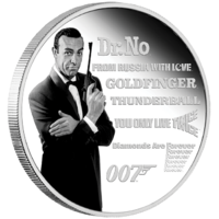 2021 James Bond 007 Sean Connery 1oz Silver Coloured Proof Perth Mint Presentation Case & COA